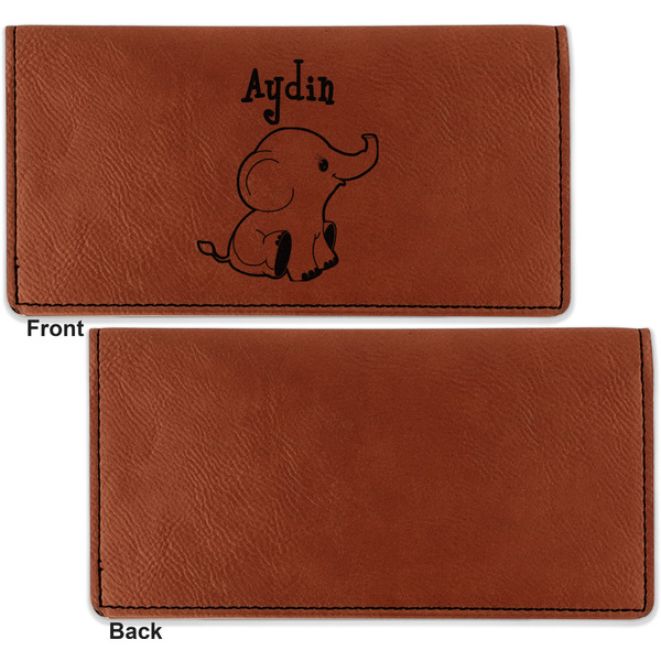 Safari Leather Checkbook Holder Front and Back Single Sided - Apvl