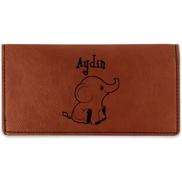 Custom Safari Leatherette Checkbook Holder (Personalized)
