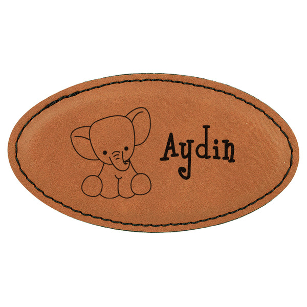 Custom Safari Leatherette Oval Name Badge with Magnet (Personalized)