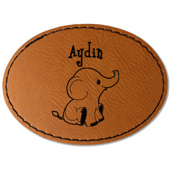 Safari Faux Leather Iron On Patch - Oval (Personalized)