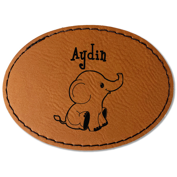 Custom Safari Faux Leather Iron On Patch - Oval (Personalized)