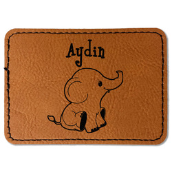 Safari Faux Leather Iron On Patch - Rectangle (Personalized)
