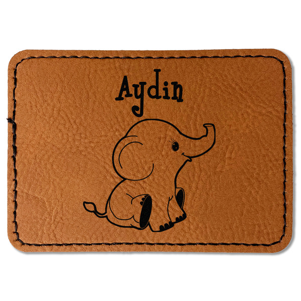 Custom Safari Faux Leather Iron On Patch - Rectangle (Personalized)