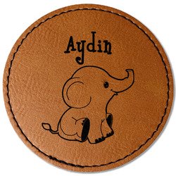 Safari Faux Leather Iron On Patch - Round (Personalized)