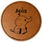 Safari Faux Leather Iron On Patch - Round (Personalized)