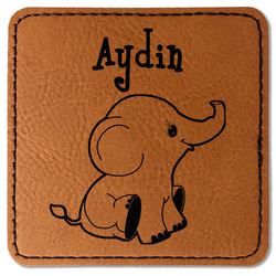 Safari Faux Leather Iron On Patch - Square (Personalized)