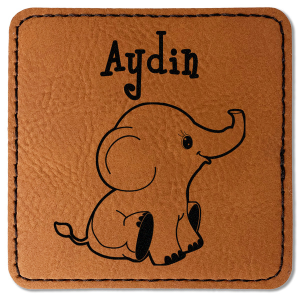 Custom Safari Faux Leather Iron On Patch - Square (Personalized)