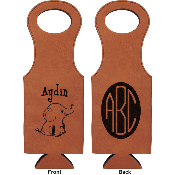 Safari Leatherette Wine Tote Double Sided - Front and Back