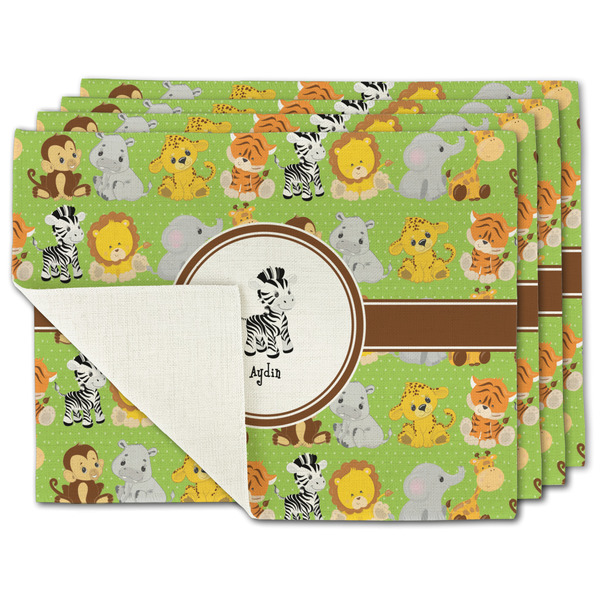 Custom Safari Single-Sided Linen Placemat - Set of 4 w/ Name or Text