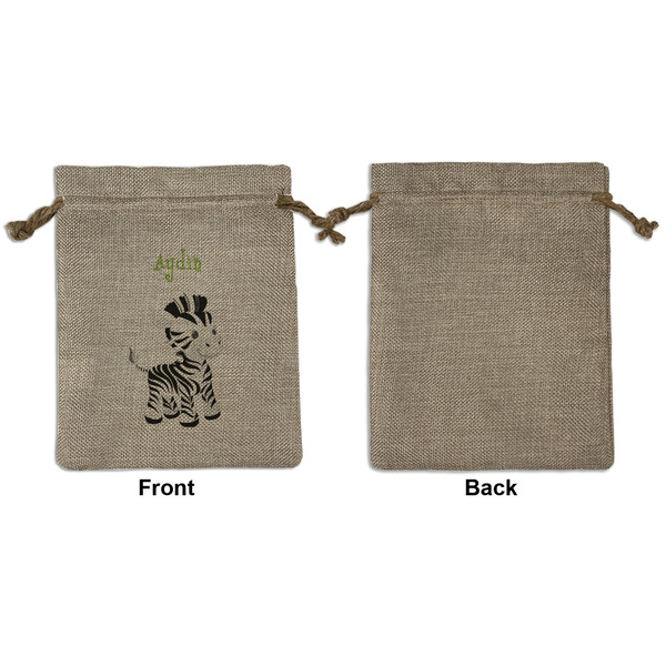 Safari Medium Burlap Gift Bag - Front Approval