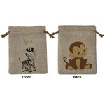 Safari Medium Burlap Gift Bag - Front & Back (Personalized)
