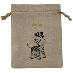 Safari Medium Burlap Gift Bag - Front (Personalized)