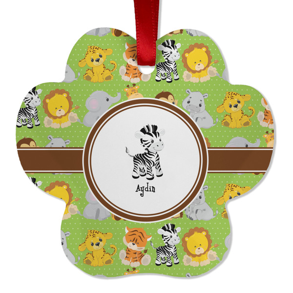 Custom Safari Metal Paw Ornament - Double Sided w/ Name or Text