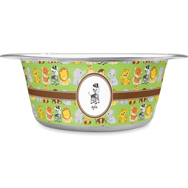 Custom Safari Stainless Steel Dog Bowl - Medium (Personalized)