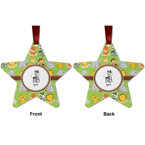 Safari Metal Star Ornament - Front and Back
