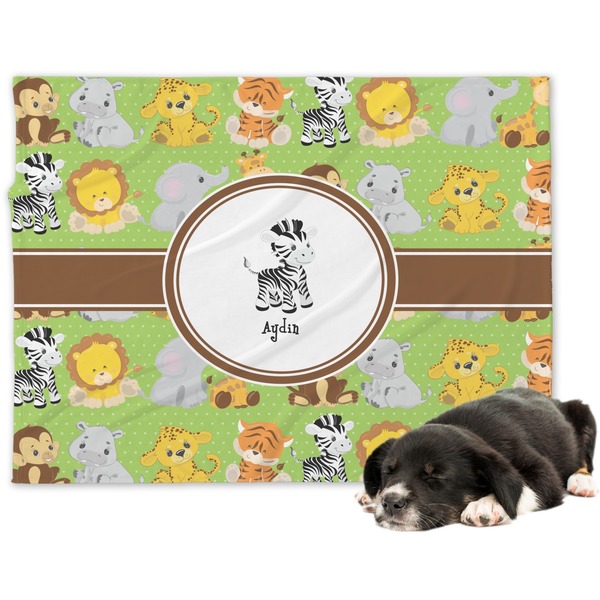 Custom Safari Dog Blanket - Large (Personalized)