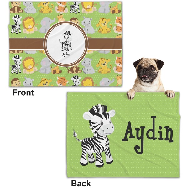 Safari Microfleece Dog Blanket - Regular - Front & Back