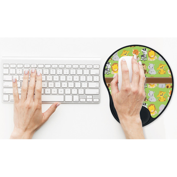 Safari Mouse Pad with Wrist Rest - LIFESYTLE 2 (in use)