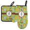 Safari Left Oven Mitt & Pot Holder Set w/ Name or Text