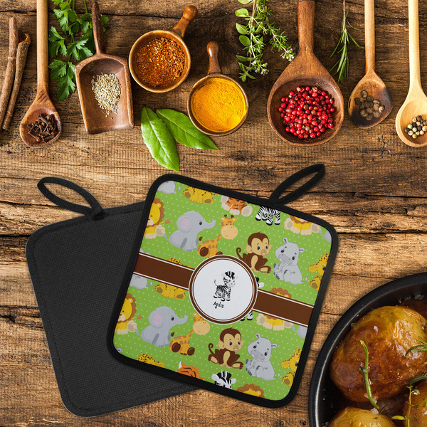 Safari Neoprene Pot Holder - Set of 2  LIFESTYLE (Flatlay)