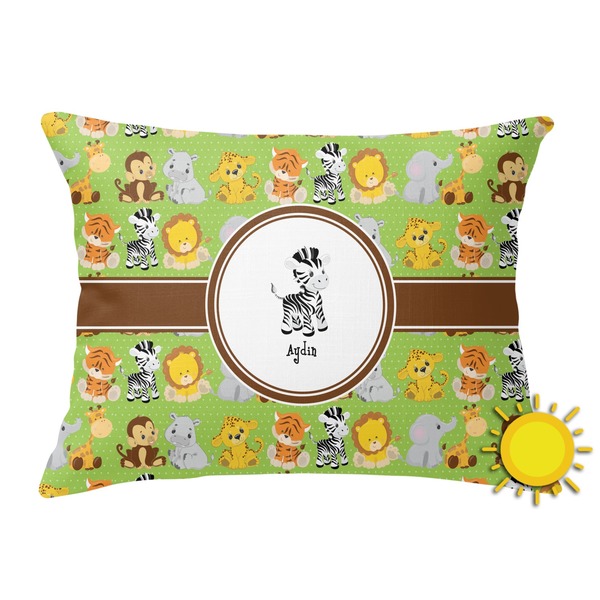 Custom Safari Outdoor Throw Pillow (Rectangular) (Personalized)