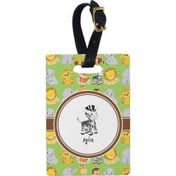 Safari Plastic Luggage Tag - Rectangular w/ Name or Text