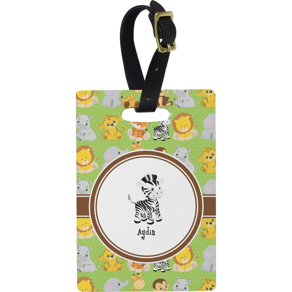 Custom Safari Plastic Luggage Tag - Rectangular w/ Name or Text