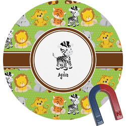 Safari Round Fridge Magnet (Personalized)