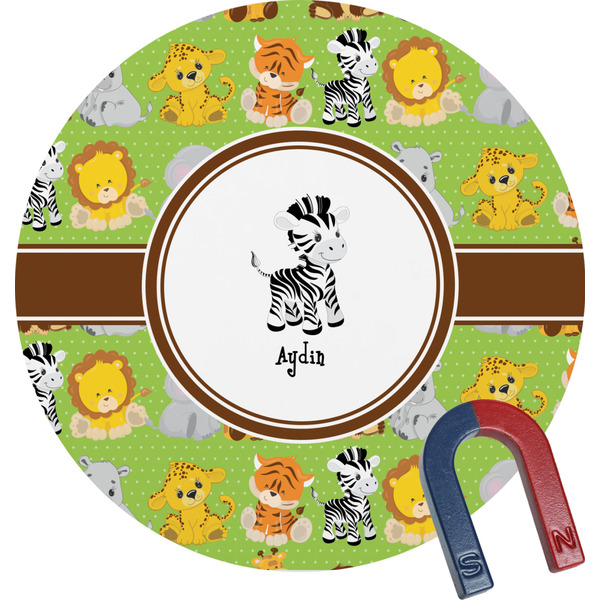 Custom Safari Round Fridge Magnet (Personalized)