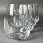 Safari Stemless Wine Glasses (Set of 4) (Personalized)