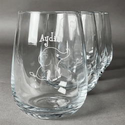 Safari Stemless Wine Glasses (Set of 4) (Personalized)