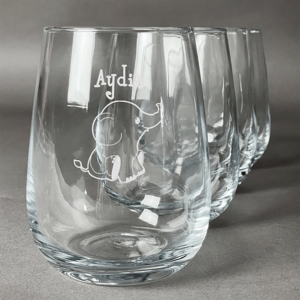 Custom Safari Stemless Wine Glasses (Set of 4) (Personalized)