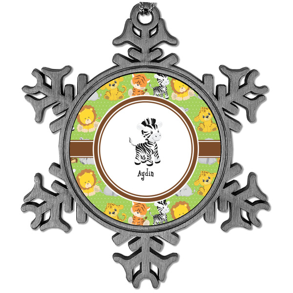 Custom Safari Vintage Snowflake Ornament (Personalized)