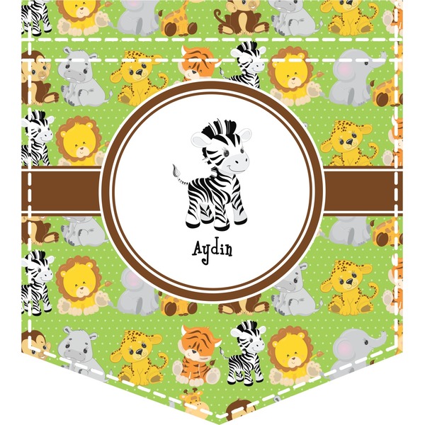 Custom Safari Iron On Faux Pocket (Personalized)