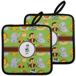 Safari Pot Holders - Set of 2 w/ Name or Text