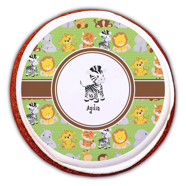Safari Printed Icing Circle - Large - On Cookie