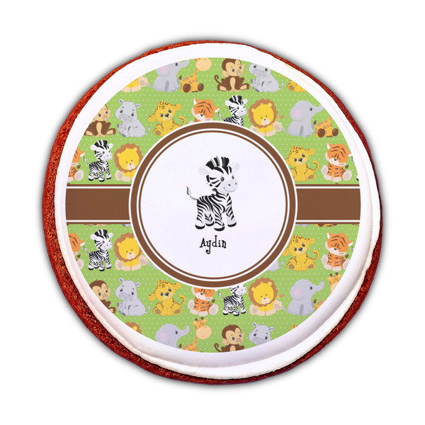 Safari Printed Icing Circle - Medium - On Cookie