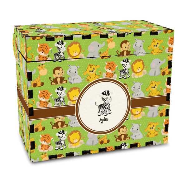 Custom Safari Wood Recipe Box - Full Color Print (Personalized)