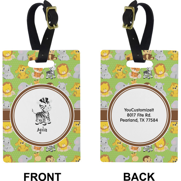 Safari Rectangle Luggage Tag (Front + Back)