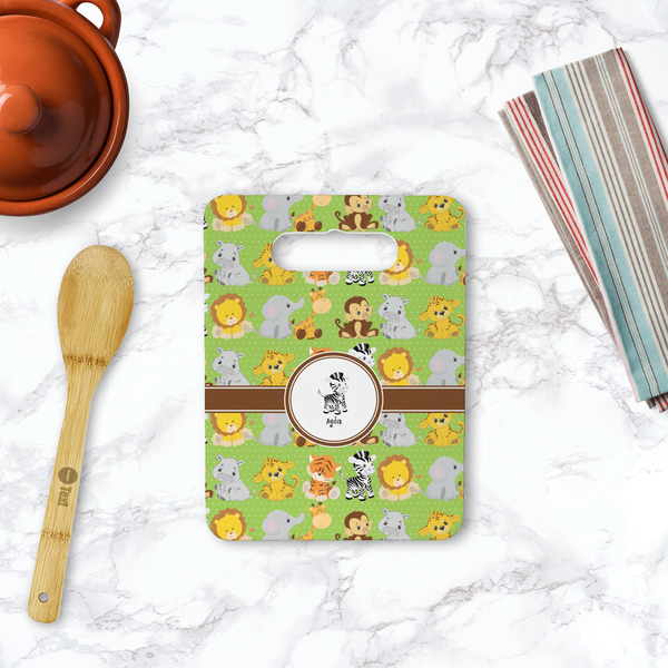 Safari Rectangle Trivet with Handle - LIFESTYLE