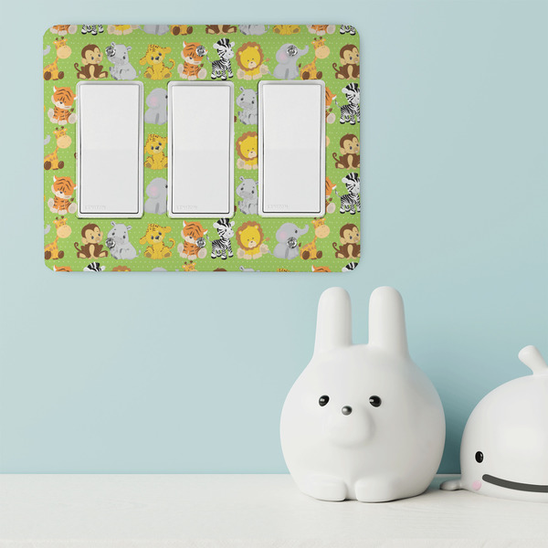 Safari Rocker Light Switch Covers - Triple - IN CONTEXT