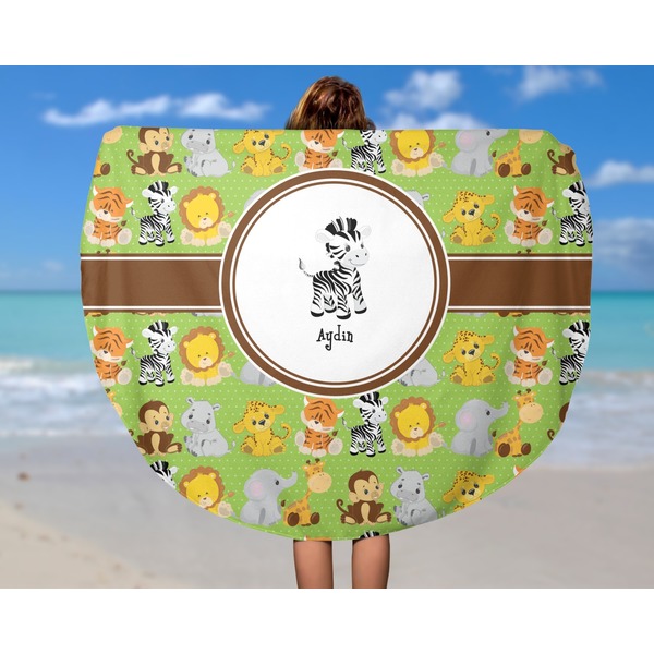 Safari Round Beach Towel - In Use