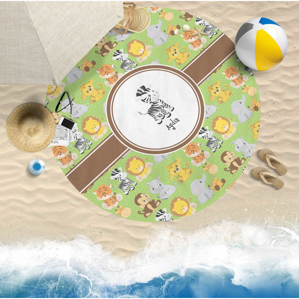 Safari Round Beach Towel Lifestyle