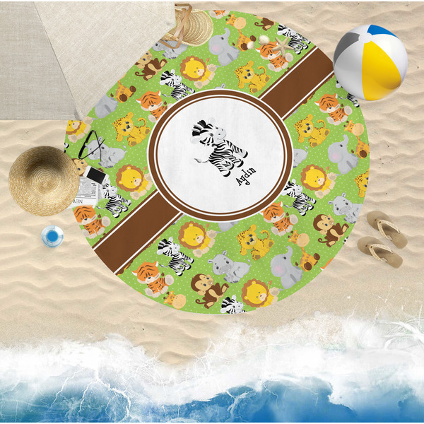 Safari Round Beach Towel Lifestyle