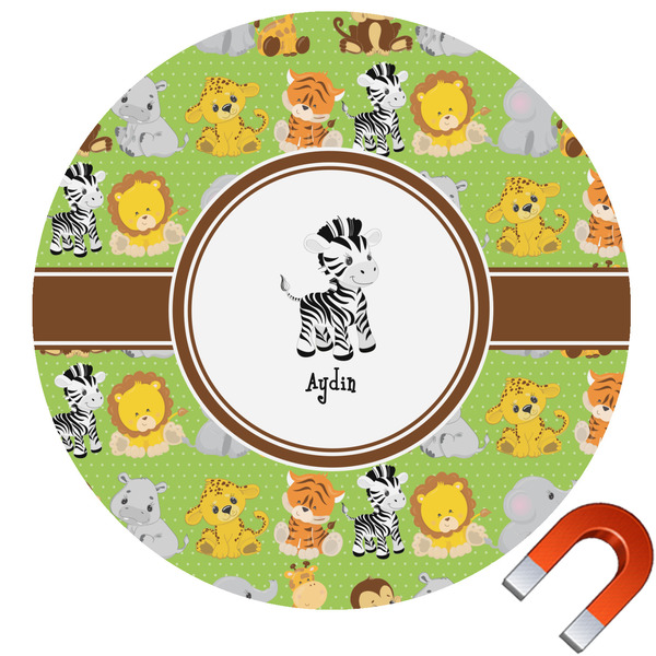 Custom Safari Round Car Magnet - 10" (Personalized)