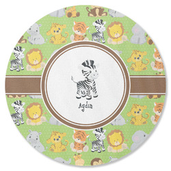 Safari Round Rubber Backed Coaster (Personalized)