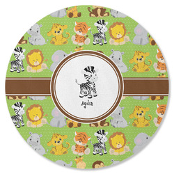 Safari Round Rubber Backed Coaster (Personalized)