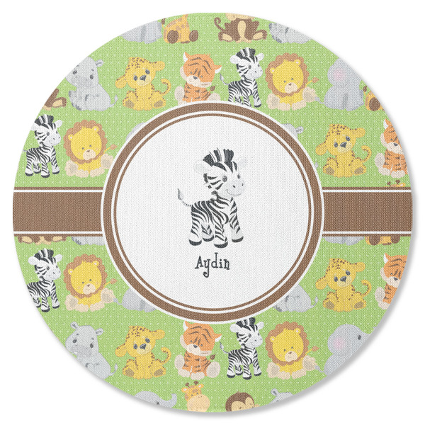 Safari Round Coaster Rubber Back - Single