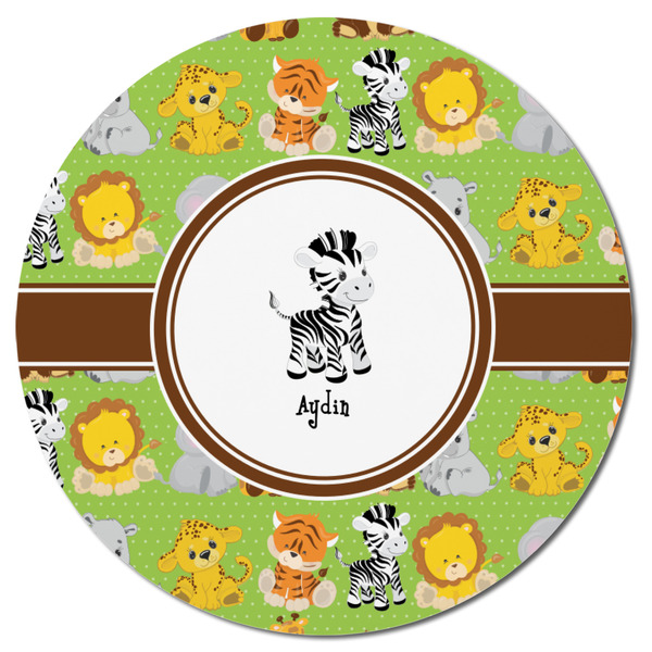 Safari Round Fridge Magnet - FRONT