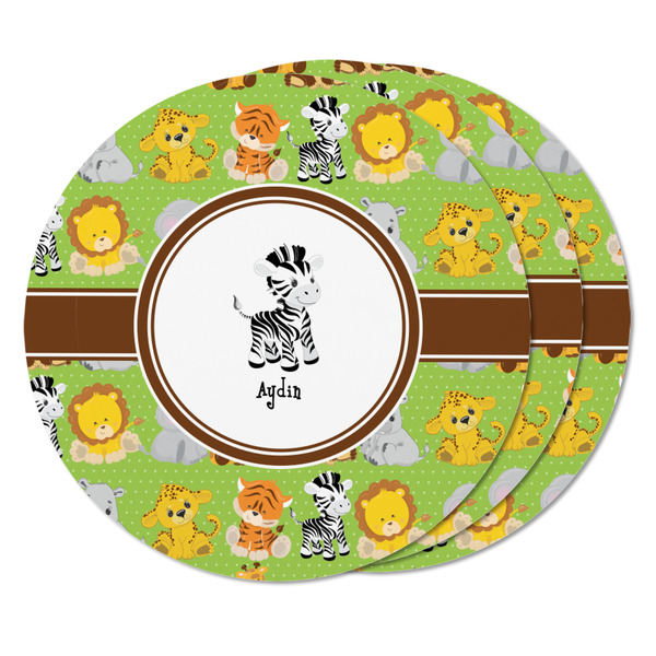 Safari Round Fridge Magnet - THREE